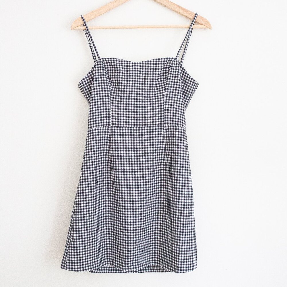 French Connection Gingham Tie-Back Minidress
